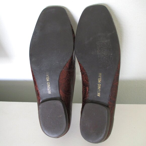 Antonio Melani Womens Brown Hand-tooled Leather Flat Loafer - Size 9M - Picture 9 of 9